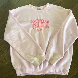 Pink nike logo hoodie